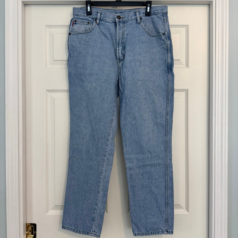 Vintage Bugle Boy Straight Jeans 34/30 Light Blue